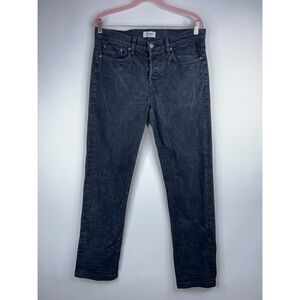 Buck Mason Slim Fit Jeans Black Denim Button Fly USA Size 33 Waist